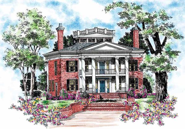 Colonial, Plantation House Plan 95058 with 4 Beds, 4 Baths Elevation