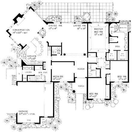 House Plan 95059 - Traditional Style with 2916 Sq Ft, 3 Bed, 2 Ba