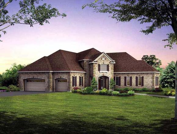 House Plan 95066 with 5 Beds, 5 Baths, 3 Car Garage Elevation