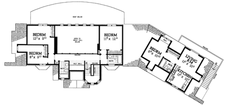 Tudor House Plan 95068 with 4 Beds, 4 Baths, 2 Car Garage Second Level Plan