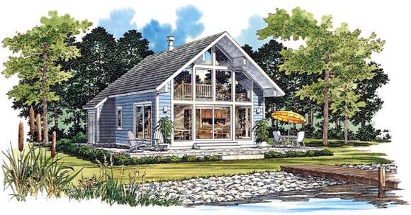 Contemporary House Plan 95071 with 2 Beds, 1 Baths Elevation
