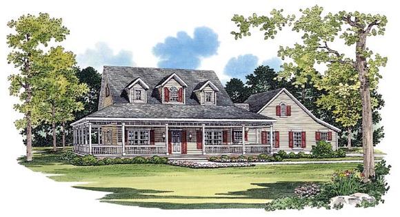 Country House Plan 95075 with 3 Beds, 3 Baths, 2 Car Garage Elevation