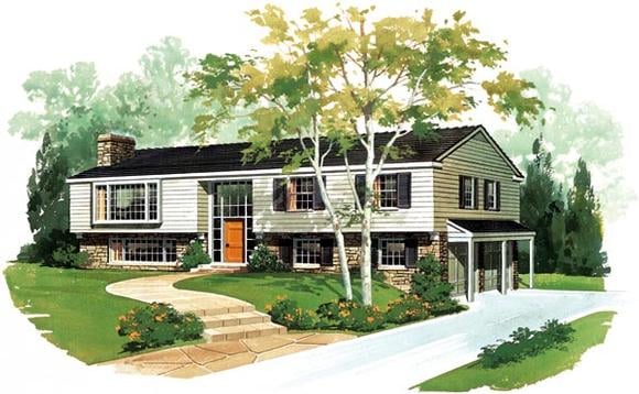 Ranch House Plan 95104 with 4 Beds, 3 Baths, 2 Car Garage Elevation