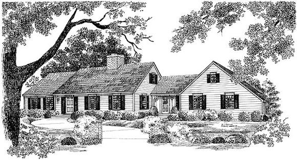 Ranch House Plan 95118 with 4 Beds, 4 Baths, 2 Car Garage Elevation