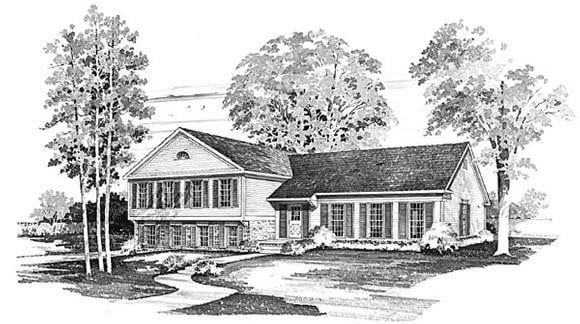 Traditional House Plan 95149 with 4 Beds, 3 Baths, 2 Car Garage Elevation