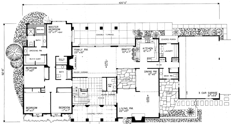 Atrium Ranch Designs Ranch House Plans With Atrium Country Style House Plan 4 Beds 2