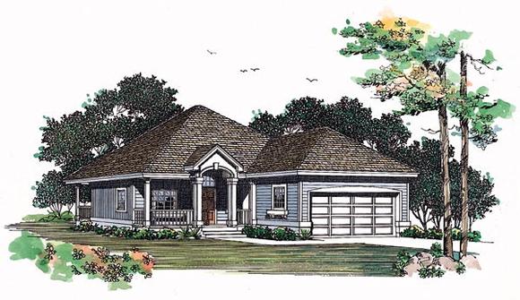 Traditional House Plan 95203 with 2 Beds, 2 Baths, 2 Car Garage Elevation