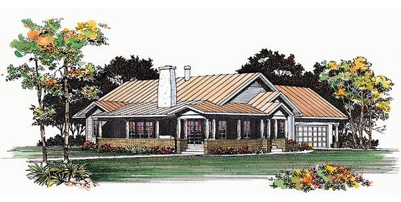 Ranch House Plan 95209 with 3 Beds, 2 Baths, 2 Car Garage Elevation