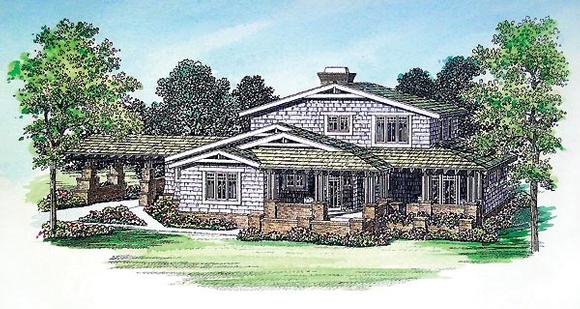 Craftsman House Plan 95216 with 3 Beds, 3 Baths Elevation