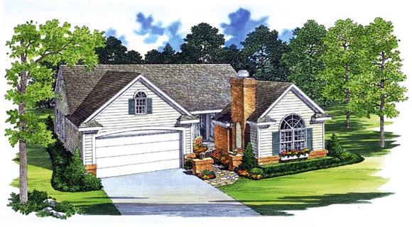 Traditional House Plan 95245 with 4 Beds, 3 Baths, 2 Car Garage Elevation