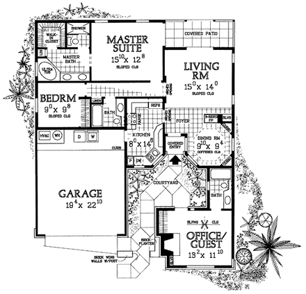 Traditional House Plan 95246 with 3 Beds, 3 Baths, 2 Car Garage First Level Plan