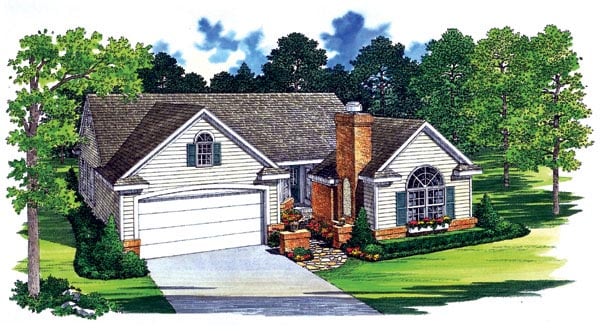 Traditional House Plan 95246 with 3 Beds, 3 Baths, 2 Car Garage Elevation