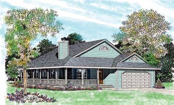 Country House Plan 95252 with 3 Beds, 2 Baths, 2 Car Garage Elevation