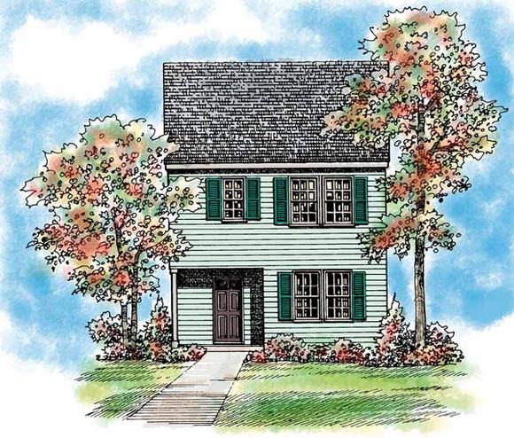 Traditional House Plan 95266 with 3 Beds, 3 Baths, 1 Car Garage Elevation