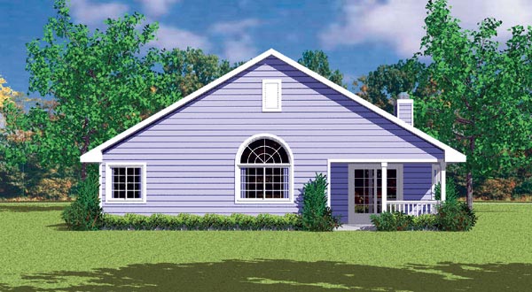 Traditional House Plan 95272 with 3 Beds, 2 Baths, 2 Car Garage Rear Elevation