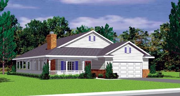 Ranch House Plan 95273 with 4 Beds, 4 Baths Elevation