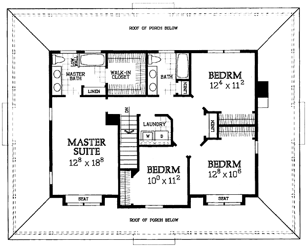 Country, Farmhouse House Plan 95274 with 4 Beds, 3 Baths, 2 Car Garage Level Two