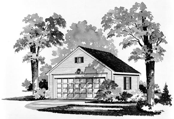 2 Car Garage Plan 95283 Elevation