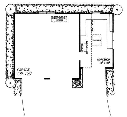 Craftsman, Tudor Plan 95288, 2 Car Garage First Level Plan