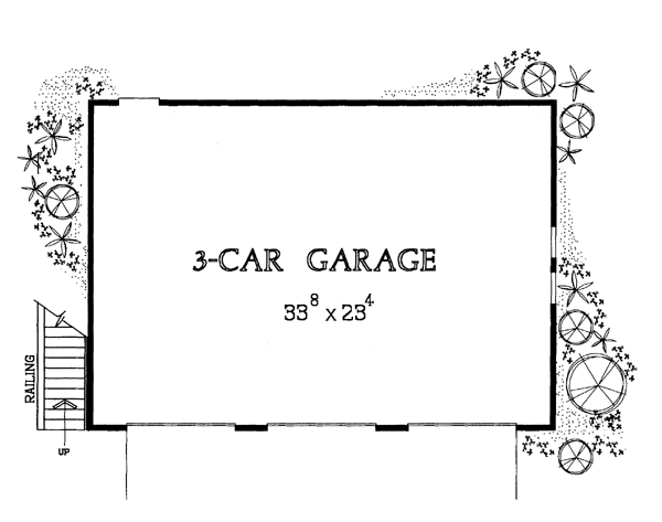 3 Car Garage Apartment Plan 95297 Level One