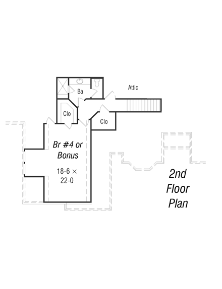 House Plan 95310 with 4 Beds, 6 Baths, 4 Car Garage Second Level Plan