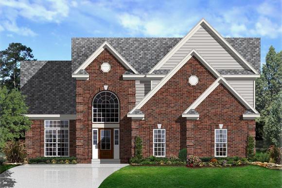Traditional House Plan 95315 with 4 Beds, 3 Baths, 2 Car Garage Elevation