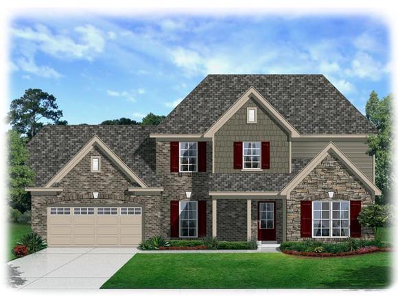 Traditional House Plan 95339 with 4 Beds, 3 Baths, 2 Car Garage Elevation