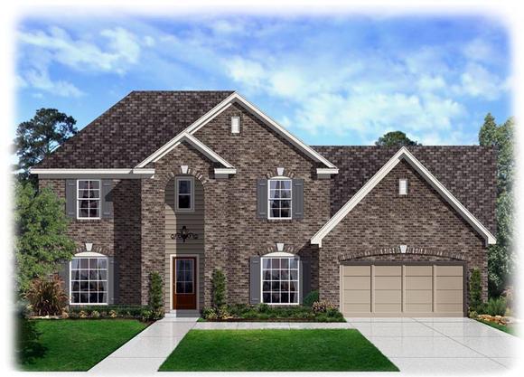 Traditional House Plan 95340 with 4 Beds, 3 Baths, 2 Car Garage Elevation