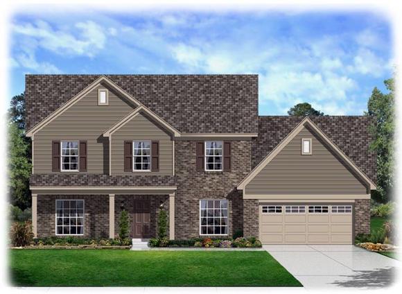 Traditional House Plan 95341 with 4 Beds, 3 Baths, 2 Car Garage Elevation