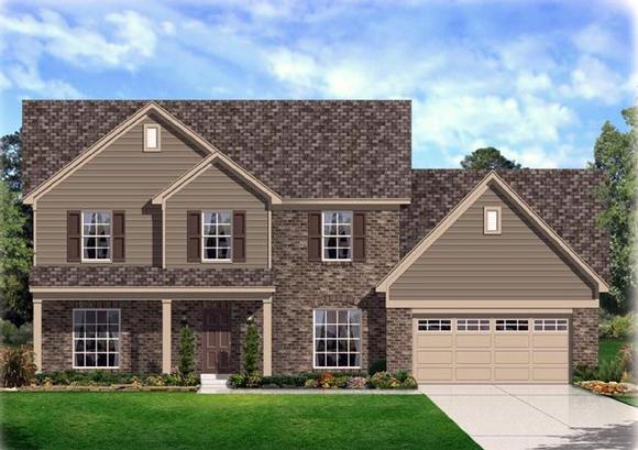 Traditional House Plan 95342 with 4 Beds, 3 Baths, 2 Car Garage Elevation