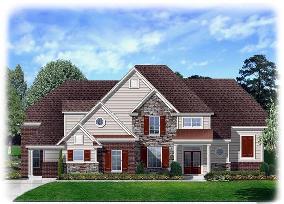 Traditional House Plan 95345 with 4 Beds, 3 Baths, 3 Car Garage Elevation