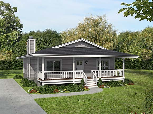 Cottage, Farmhouse House Plan 95348 with 2 Beds, 2 Baths Elevation