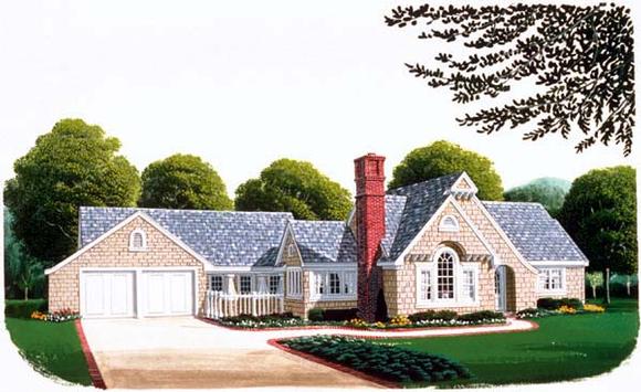 Country, Craftsman, One-Story House Plan 95506 with 2 Beds, 3 Baths, 2 Car Garage Elevation
