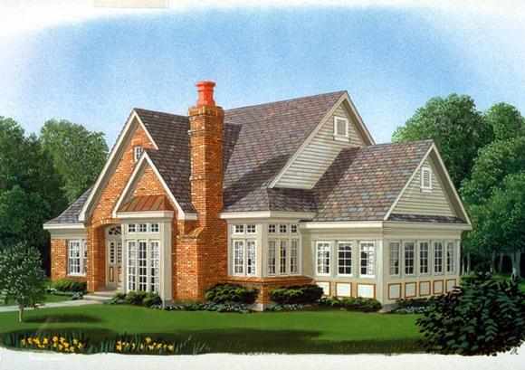 European House Plan 95566 with 3 Beds, 3 Baths, 2 Car Garage Elevation