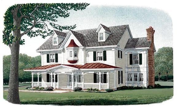 Country, Farmhouse, Victorian House Plan 95573 with 4 Beds, 4 Baths, 2 Car Garage Elevation