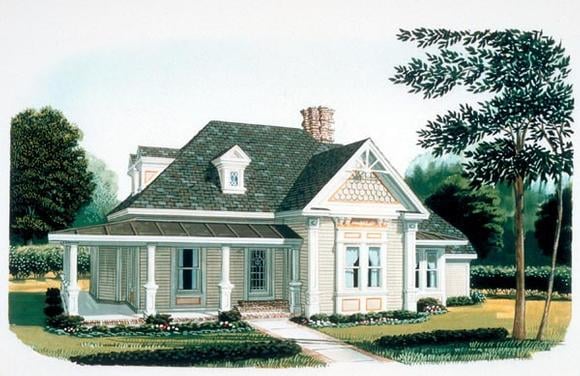 Country, Farmhouse, Victorian House Plan 95582 with 3 Beds, 2 Baths Elevation
