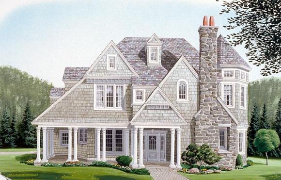 Country, Craftsman House Plan 95592 with 3 Beds, 4 Baths, 2 Car Garage Elevation