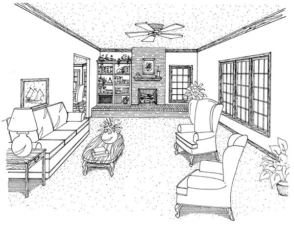 Country, Farmhouse, Victorian Plan with 1659 Sq. Ft., 3 Bedrooms, 2 Bathrooms Picture 5