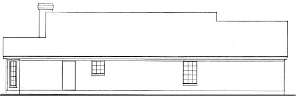 Country, Farmhouse, Victorian Plan with 1659 Sq. Ft., 3 Bedrooms, 2 Bathrooms Rear Elevation