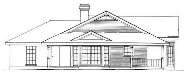 Country, Farmhouse, One-Story, Victorian Plan with 1772 Sq. Ft., 3 Bedrooms, 2 Bathrooms, 2 Car Garage Picture 2