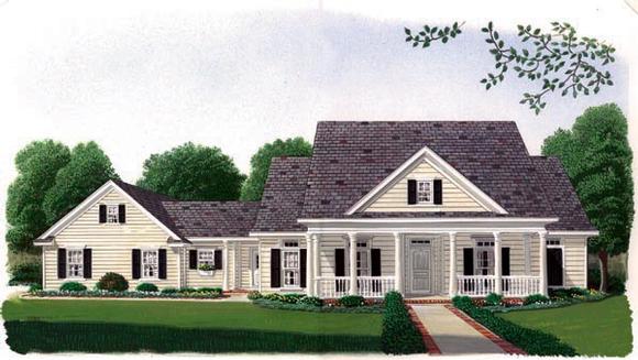 Country, Southern House Plan 95637 with 3 Beds, 3 Baths, 2 Car Garage Elevation