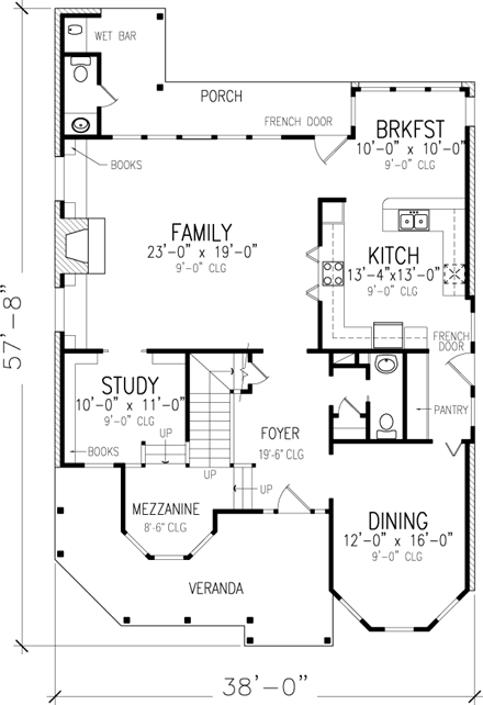 Country, Farmhouse, Victorian House Plan 95682 with 4 Beds, 5 Baths, 2 Car Garage First Level Plan