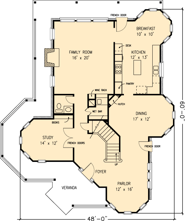 House Plan 95683 - Victorian Style with 3163 Sq Ft, 4 Bed, 2 Bath ...