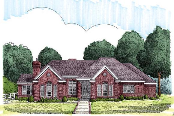 European House Plan 95690 with 4 Beds, 4 Baths, 3 Car Garage Elevation