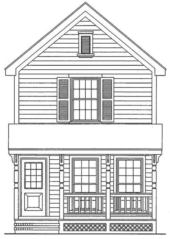 House Plan 95707 with 3 Beds, 1 Baths Elevation
