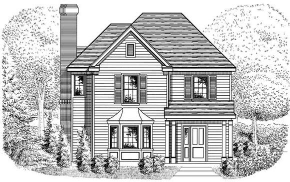 Country, European House Plan 95716 with 3 Beds, 3 Baths, 2 Car Garage Elevation