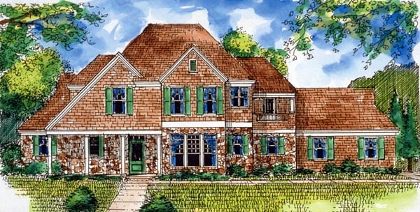 Country, European House Plan 95734 with 4 Beds, 4 Baths, 2 Car Garage Elevation