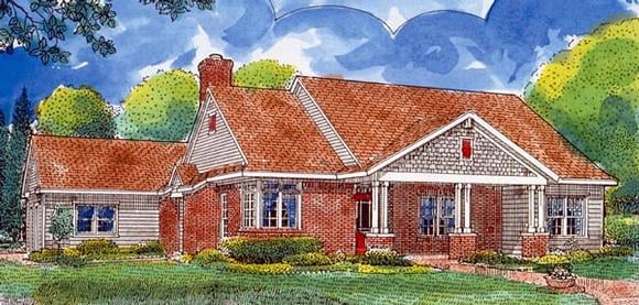 Country, Southern House Plan 95737 with 3 Beds, 2 Baths, 2 Car Garage Elevation