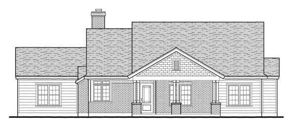 Country, Southern Plan with 1616 Sq. Ft., 3 Bedrooms, 2 Bathrooms, 2 Car Garage Picture 2