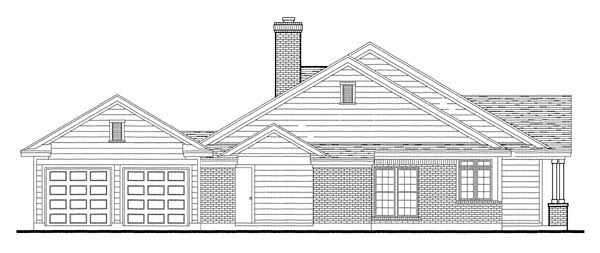 Country, Southern Plan with 1616 Sq. Ft., 3 Bedrooms, 2 Bathrooms, 2 Car Garage Picture 3